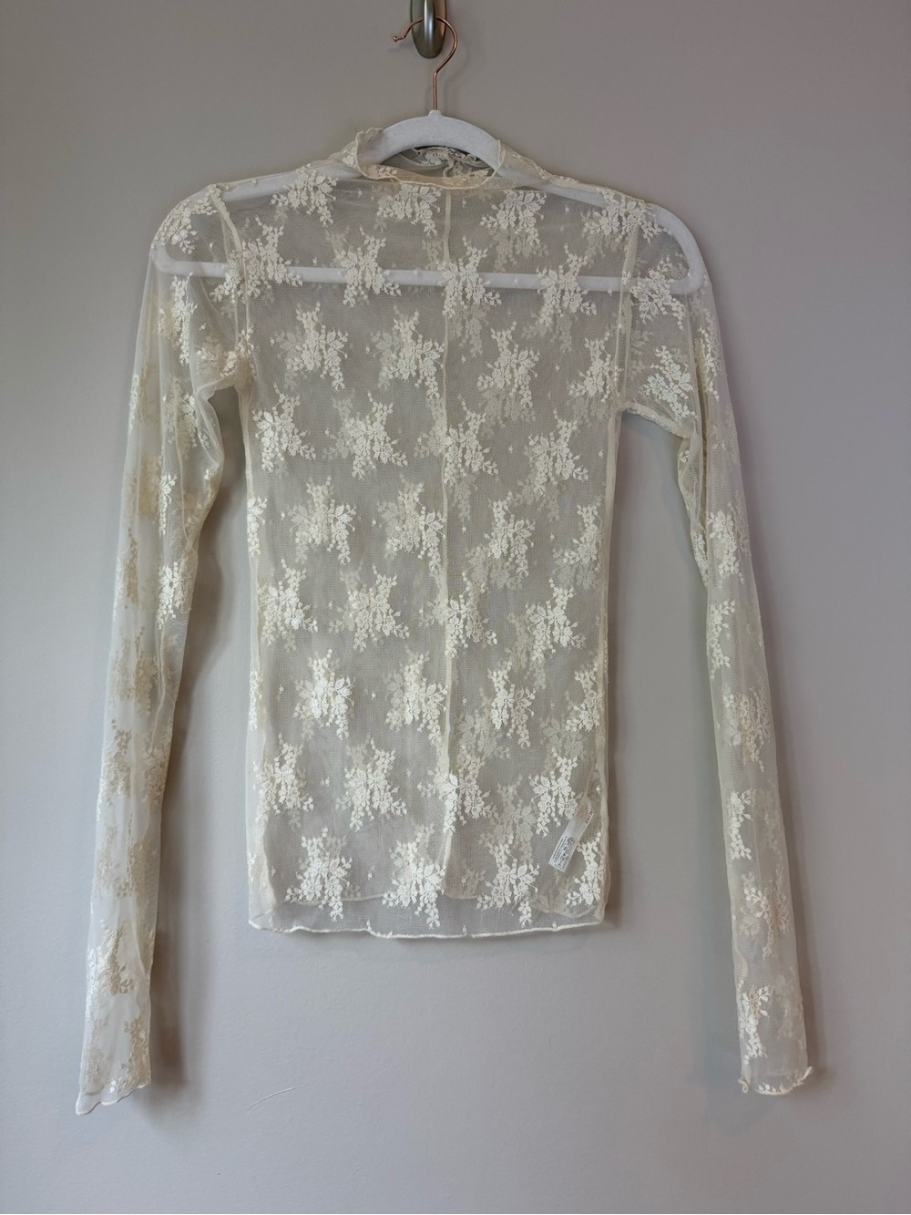 Intimately Free People Lady Lux Ivory Sheer Lace Layering Top XS